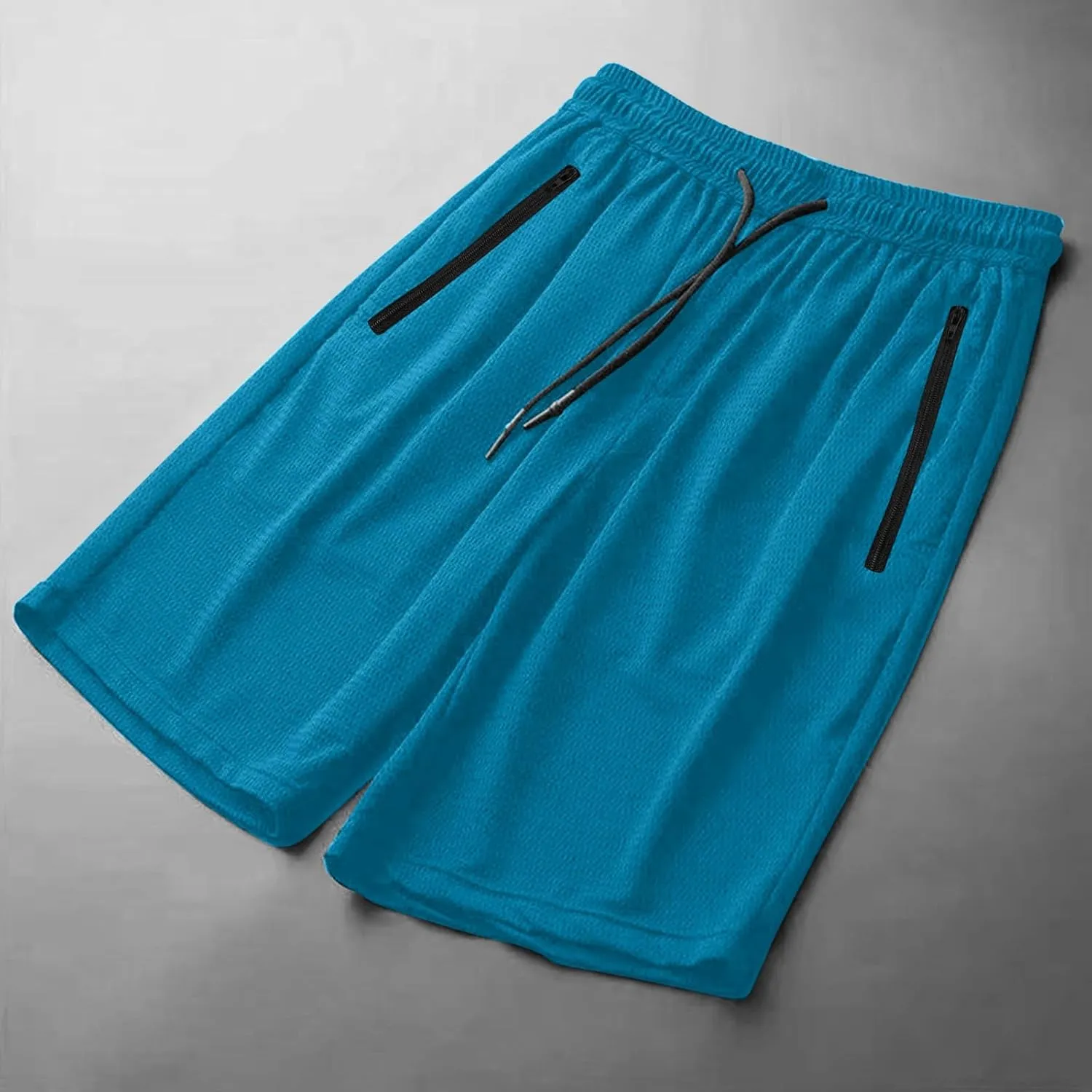 Men's Thin Ice Silk Quick Dry Shorts Casual Drawstring Elastic Waist Stretch Yoga Running Short Pants with Pockets