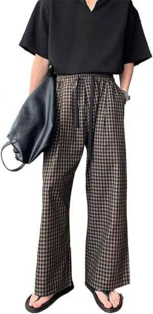 Men's Trouser Casual Korean-Style Straight Wide-Leg Pants for Men