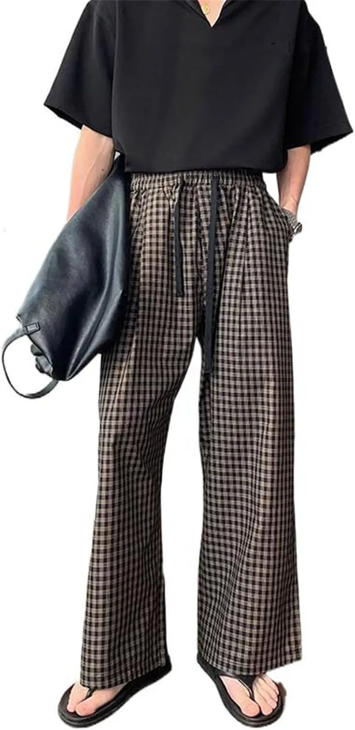 Men's Trouser Casual Korean-Style Straight Wide-Leg Pants for Men