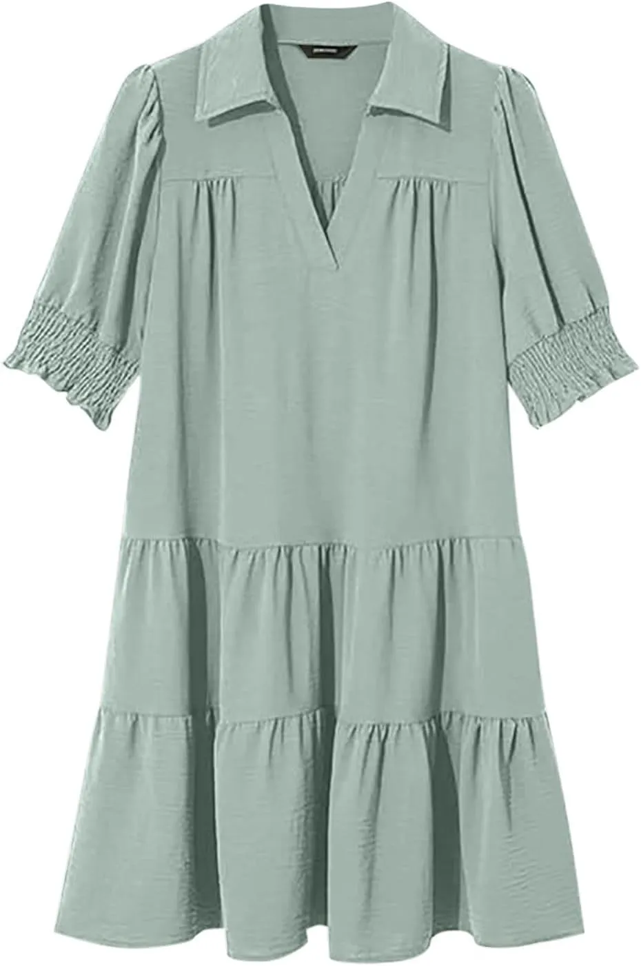 Mini Shift Dresses for Women 2025 Boho Tiered Ruffle Hem Drop Waist Y2K Mini Dress Summer Baby Shower Outfit for Guest
