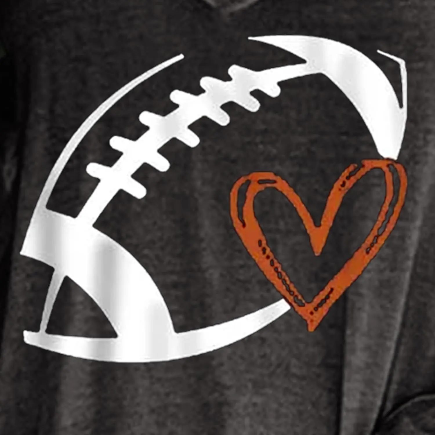 Mmoneyake Football Sweatshirts for Women Game Day Heart Football Graphic Hoodies Pullover Crew Neck Long Sleeve Mom Shirts