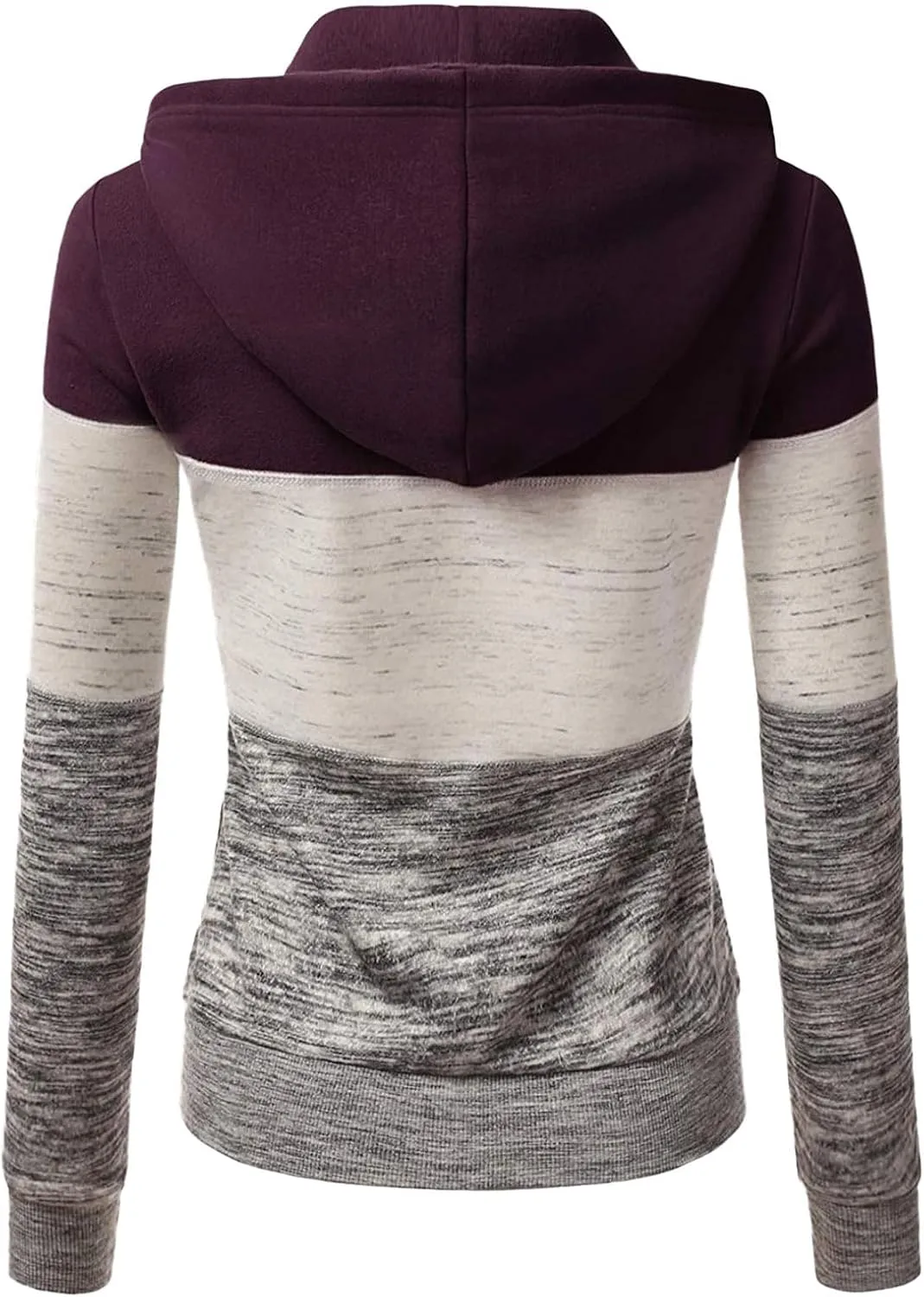 Mmoneyake Women Hoodies with Zipper Color Block Hoodie Zip-Up Jersey Jacket Long Sleeve Comfortable Lightweight Sweatshirt