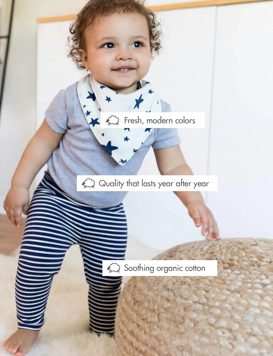 Moon and Back by Hanna Andersson Unisex Kids' Organic Cotton Long-Sleeve Top and Bottom Pajama Set