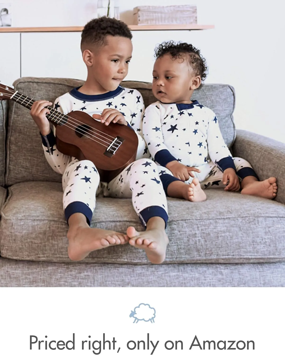 Moon and Back by Hanna Andersson Unisex Kids' Organic Cotton Long-Sleeve Top and Bottom Pajama Set