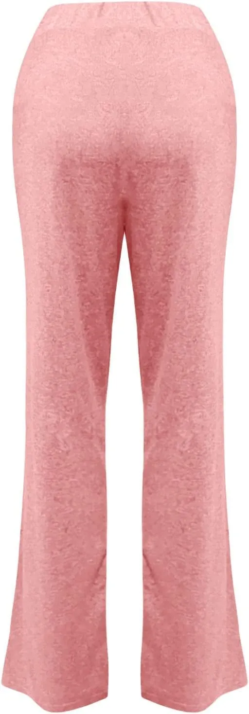Muyise Womens Comfy Lounge Pants Loose Yoga Pants Wide Leg Casual Lightweight Drawstring Palazzo Pajama Pants with Pockets