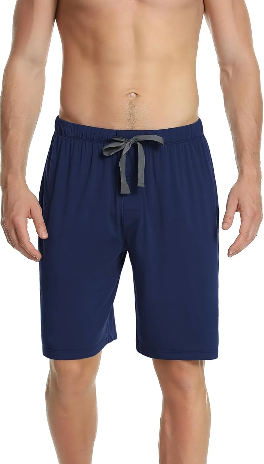 NACHILA Men's 2 Pack Pajama Shorts Sleep Shorts Soft Pajama Bottoms Comfy Lounge Short,Viscose Made from Bamboo
