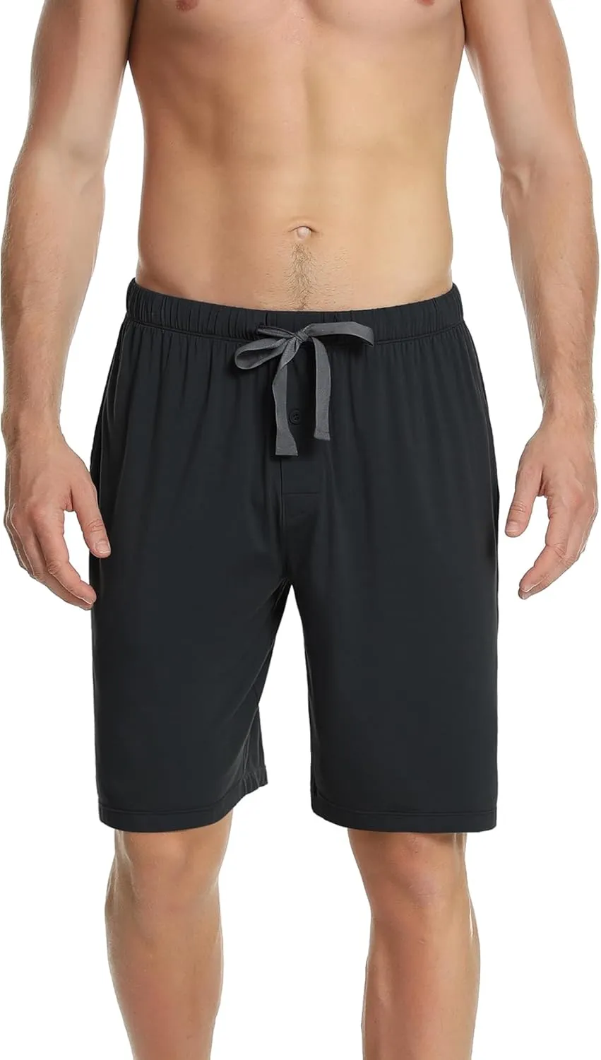 NACHILA Men's 2 Pack Pajama Shorts Sleep Shorts Soft Pajama Bottoms Comfy Lounge Short,Viscose Made from Bamboo