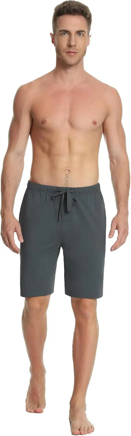 NACHILA Men's 2 Pack Pajama Shorts Sleep Shorts Soft Pajama Bottoms Comfy Lounge Short,Viscose Made from Bamboo