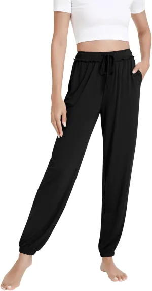 NACHILA Pajama Pants for Women-Viscose Made from Bamboo, Joggers Pants with Pockets Tapered Sweatpants Stretchy Lounge Pants