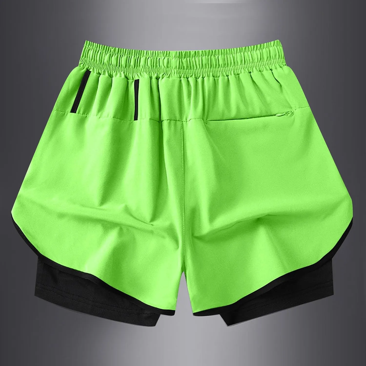 NATHGAM Men's 2 in 1 Running Shorts Quick Dry Workout Gym Short Pants with Compression Liner Tennis Training Athletic Shorts
