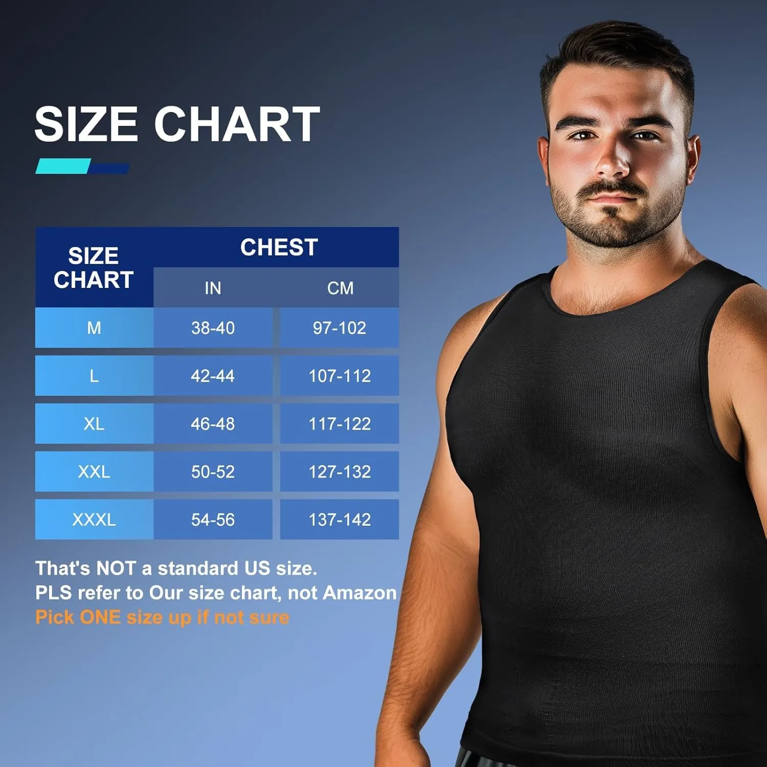 Odoland 3 Pack Men Compression Shirt, Tummy Control Slimming Undershirt Tank Top Men Body Shaper