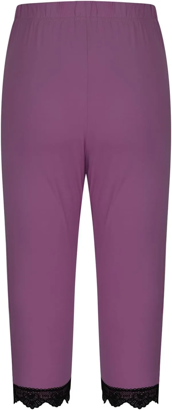 Omens Capris for Summer Dressy Cropped High Waist Yoga Pants Comfy Stretchy Leggings Workout Compression Pant
