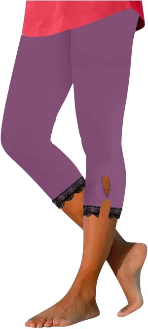 Omens Capris for Summer Dressy Cropped High Waist Yoga Pants Comfy Stretchy Leggings Workout Compression Pant