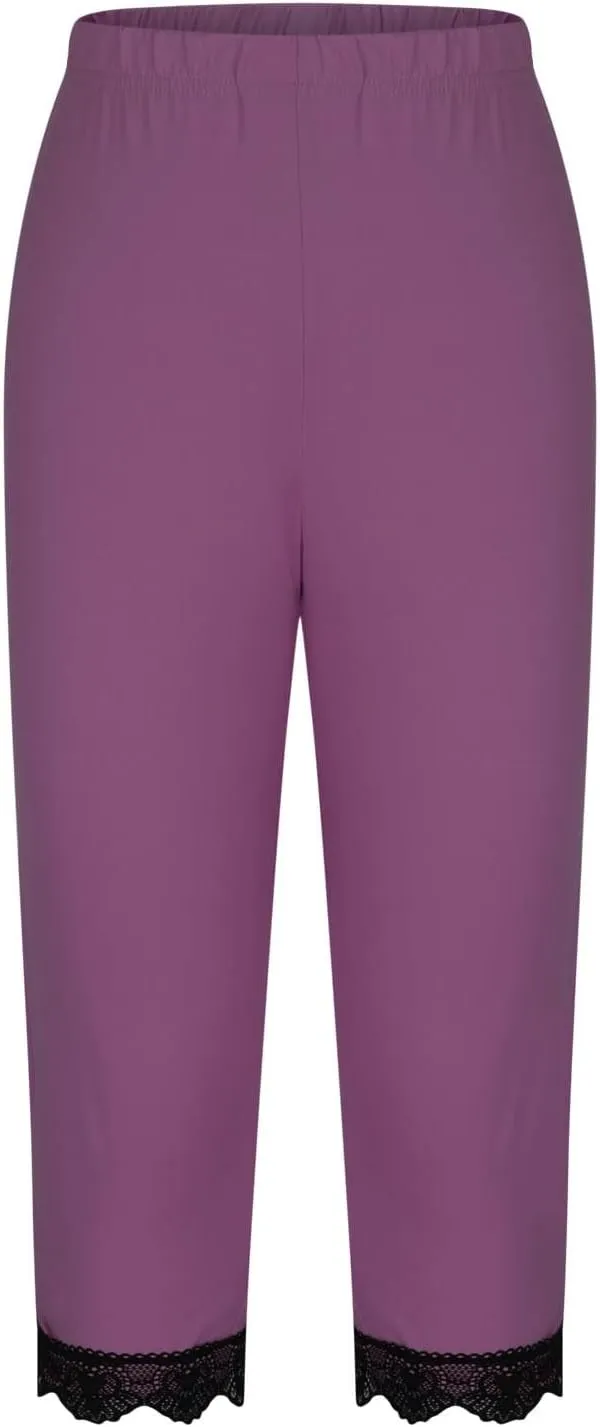 Omens Capris for Summer Dressy Cropped High Waist Yoga Pants Comfy Stretchy Leggings Workout Compression Pant