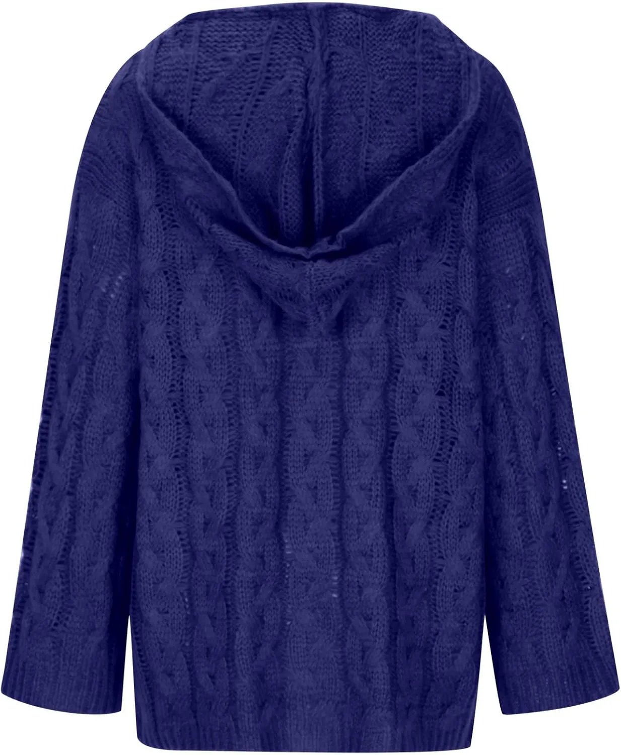 Oversized Sweaters Womens Chunky Cable Knit Pullover Hooded Sweaters V Neck Long Sleeve Loose Hoodies Knitwear Clothes