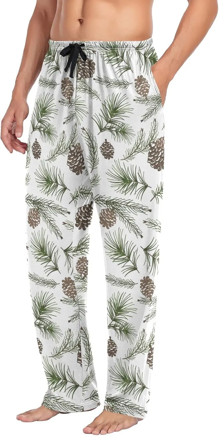 Oyihfvs Men's Pajama Pants Elastic Waistband Lounge Pants Sleep Pants with Pockets