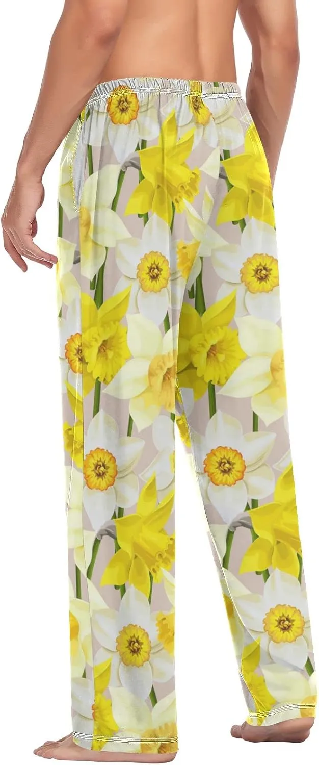 Oyihfvs Men's Pajama Pants Elastic Waistband Lounge Pants Sleep Pants with Pockets