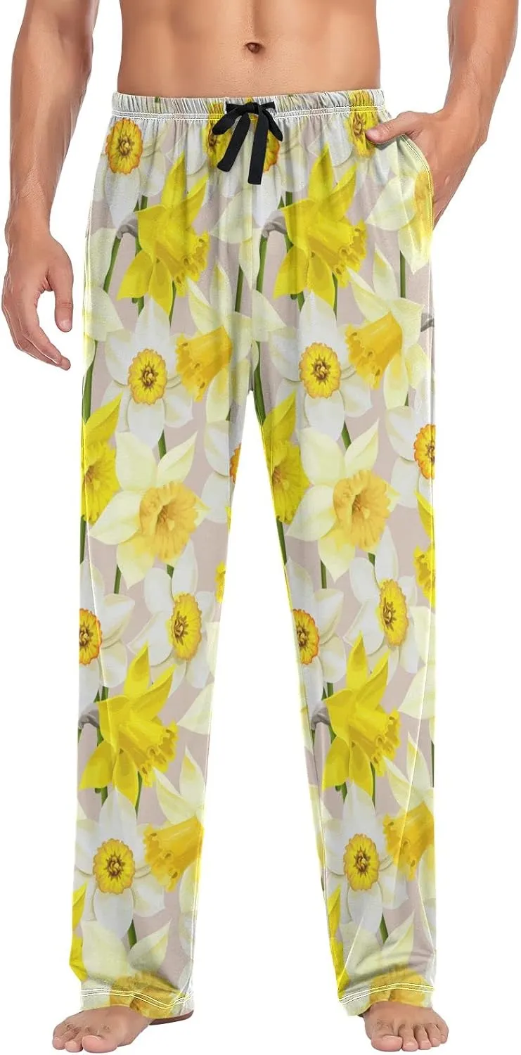 Oyihfvs Men's Pajama Pants Elastic Waistband Lounge Pants Sleep Pants with Pockets