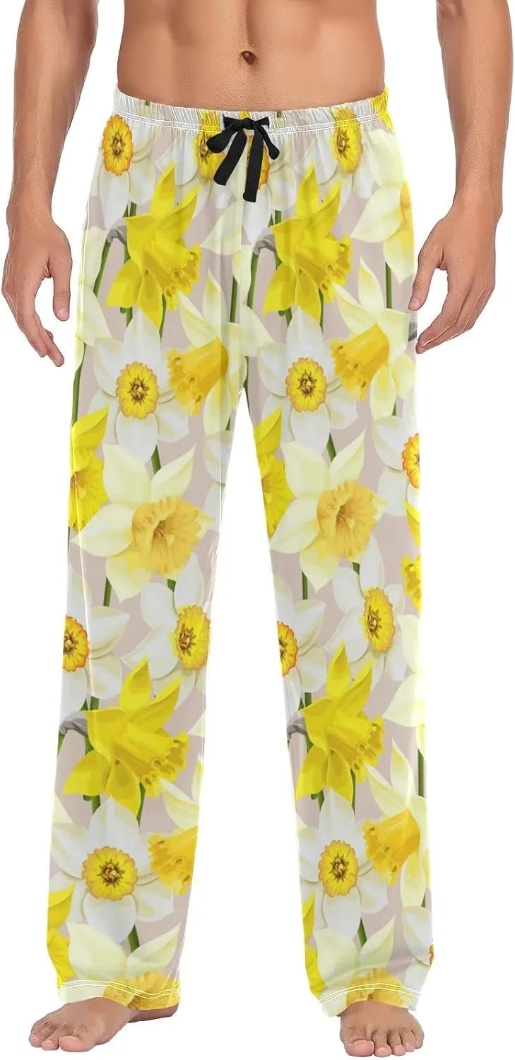 Oyihfvs Men's Pajama Pants Elastic Waistband Lounge Pants Sleep Pants with Pockets