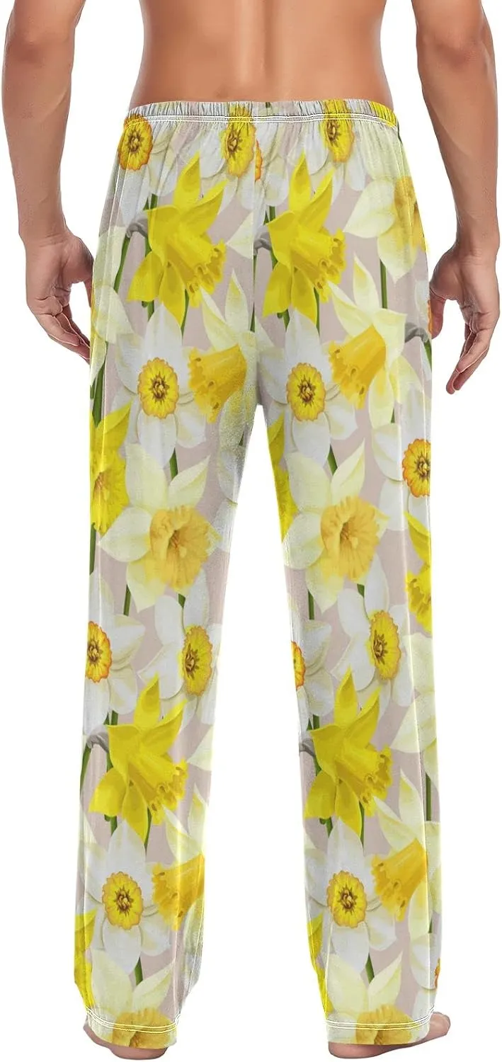 Oyihfvs Men's Pajama Pants Elastic Waistband Lounge Pants Sleep Pants with Pockets