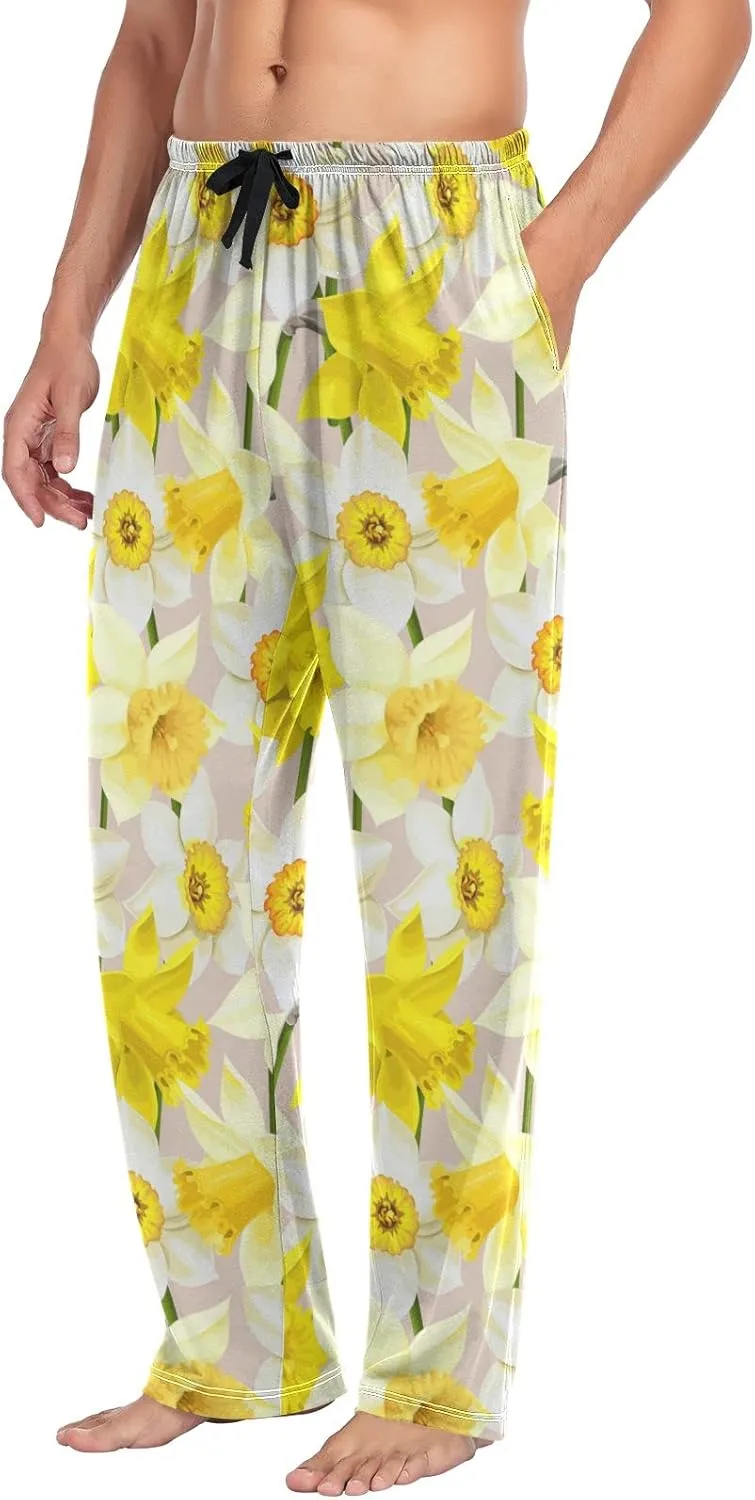 Oyihfvs Men's Pajama Pants Elastic Waistband Lounge Pants Sleep Pants with Pockets