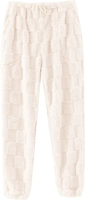 Pajama Pants Women Comfy Warm Flannel Pajama Lounge Fleece Long Pants Christmas Sleepwear Home Pants with Pockets