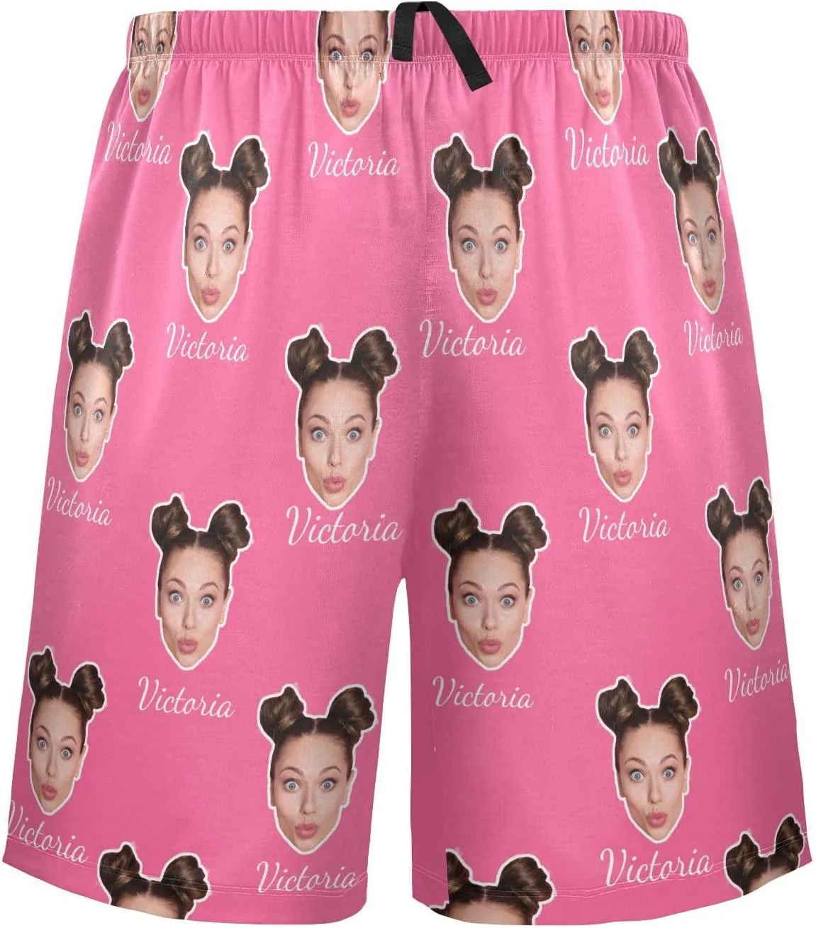Personalized Mens Pajama Shorts Custom Face Lounge Sleep Shorts Men's Sleepwear for Men