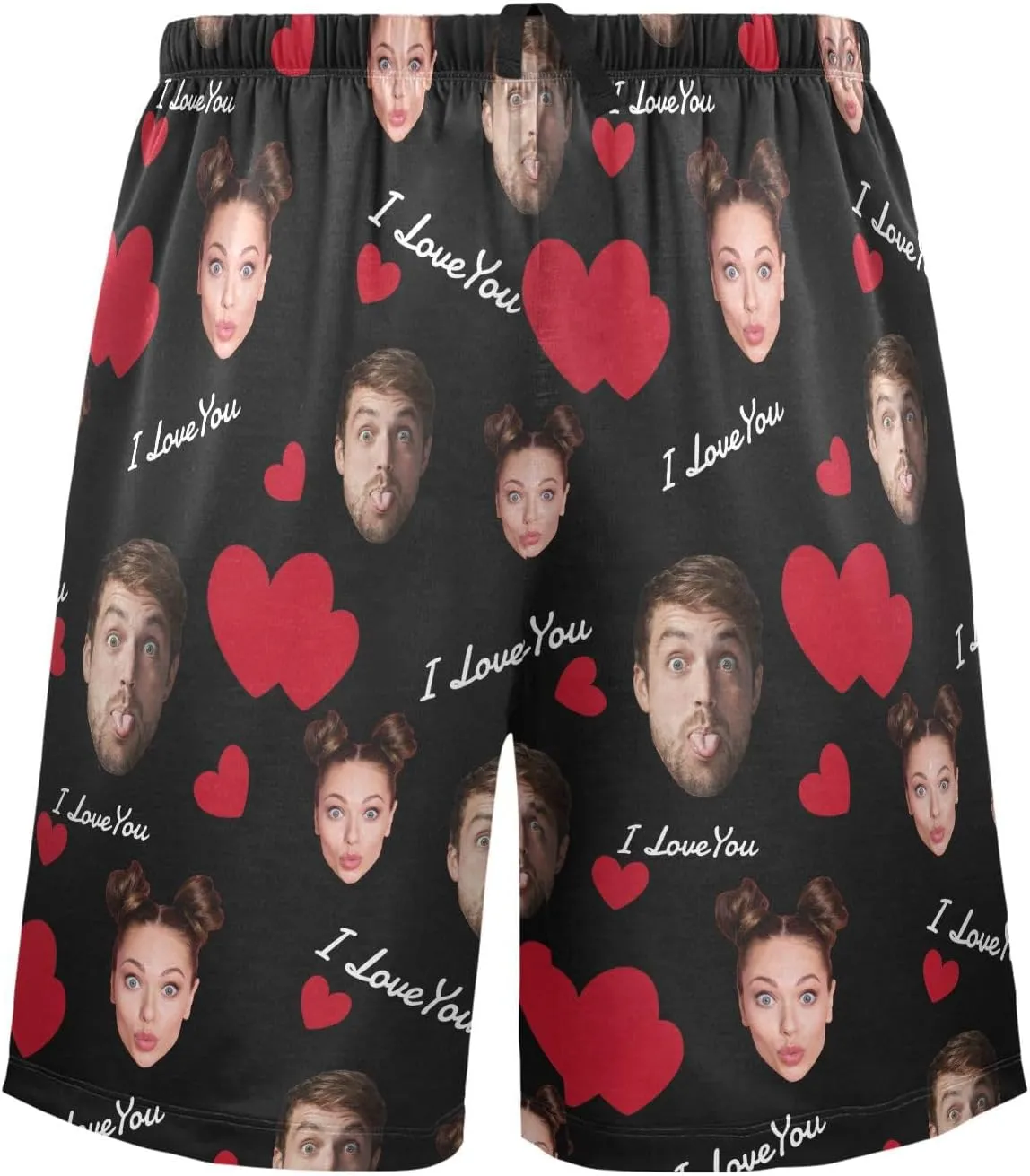 Personalized Mens Pajama Shorts Custom Face Lounge Sleep Shorts Men's Sleepwear for Men