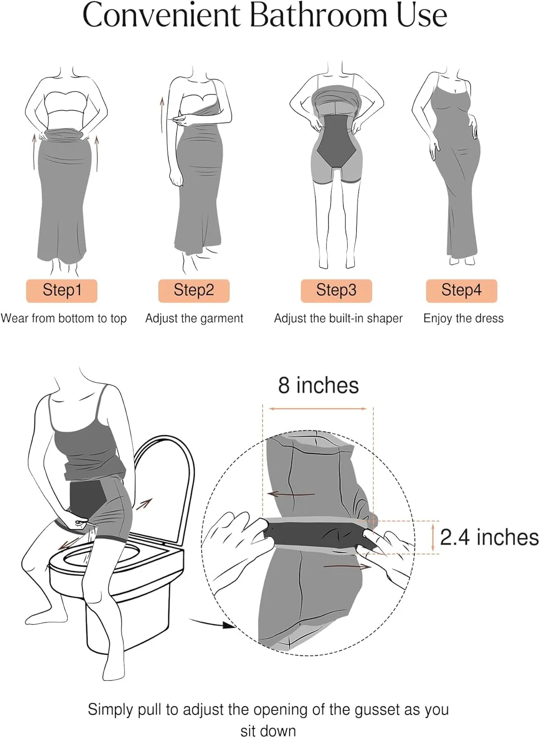 Popilush Long Sleeve Maxi Dress Bodycon Cocktail Dress Shapewear Tummy Control Fall Formal Dresses Built-in Bra