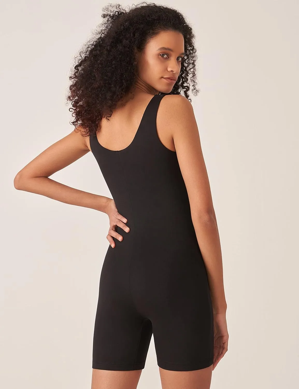 POSHDIVAH Women's Maternity Bodysuit Pregnancy Shapewear Double Lined Sleeveless Tank Top Shorts Romper Jumpsuit
