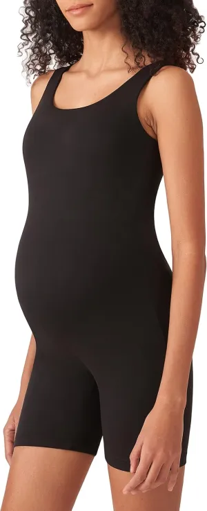 POSHDIVAH Women's Maternity Bodysuit Pregnancy Shapewear Double Lined Sleeveless Tank Top Shorts Romper Jumpsuit