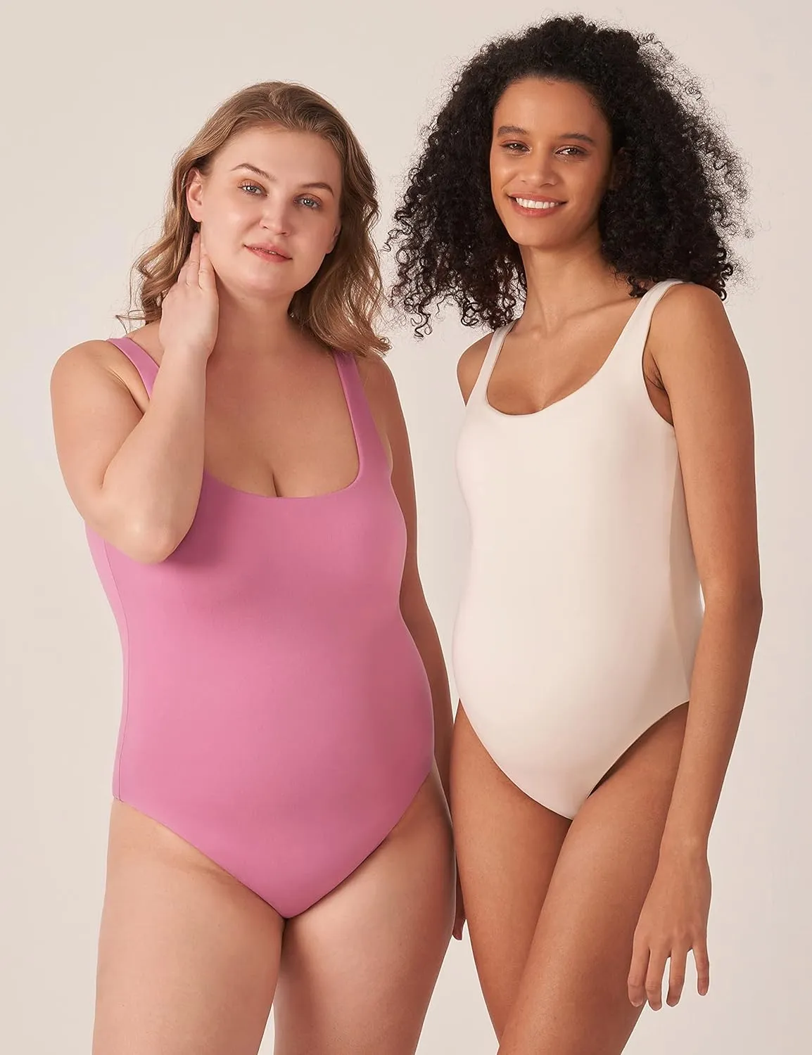 POSHDIVAH Women's Maternity Bodysuits Scoop Neck Sleeveless Tank Tops Stretchy Shapewear Soft Pregnancy Jumpsuits