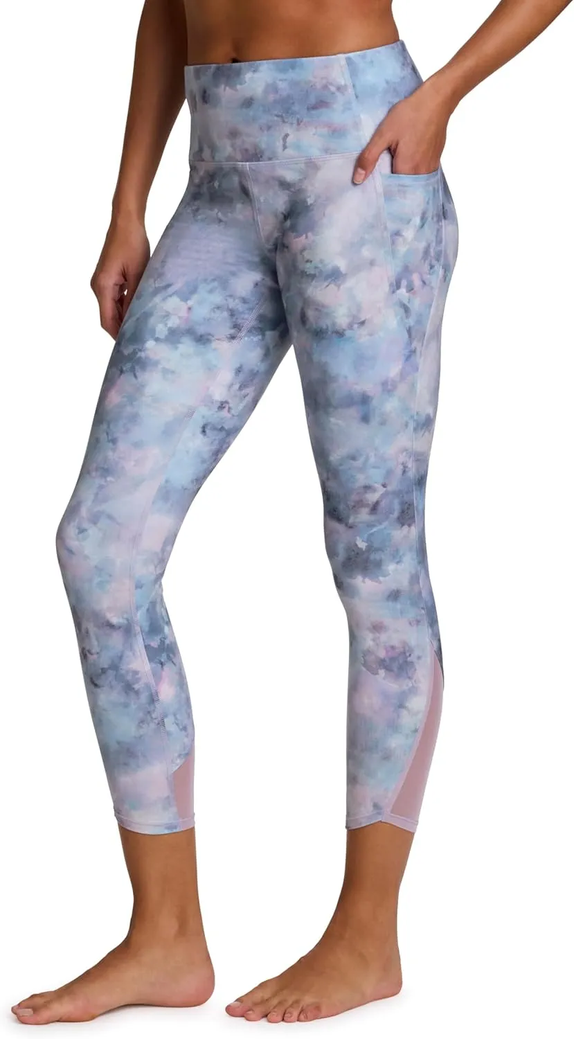 RBX Activewear Women's Yoga Leggings with Pockets, 7/8 Legging with Mesh Ankle Length Workout Pants Squat Proof Tights