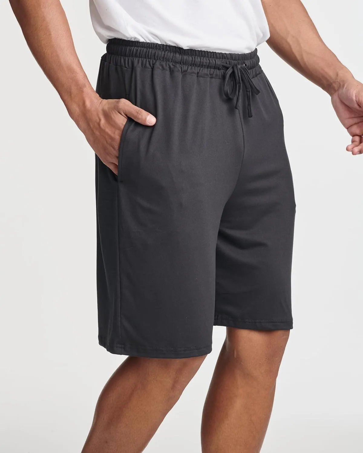 Real Essentials 3 Pack: Men's Soft Lounge Pajama Bottoms Shorts with Pockets Breathable Cool Fabric (Available in Big & Tall)