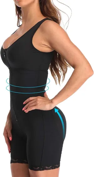 Safety Certification Womens Waist Trainer Shapewear, Anti Cellulite Bodysuit, Breathable Butt Lifter Underwear(Color:Black,Size:Large)