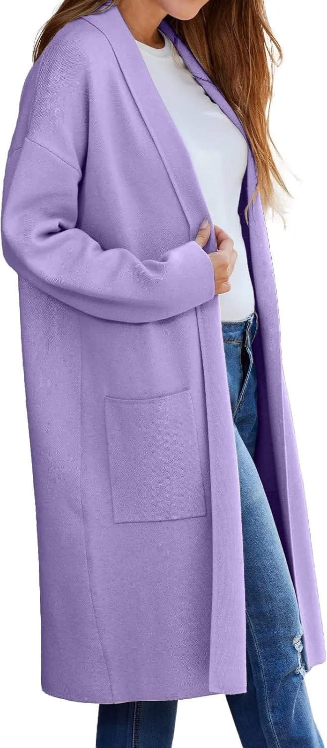 SHAOBGE Cardigan Sweaters for Women Women's Autumn and Winter Solid Color Fashionable Thin Lapel Long Womens