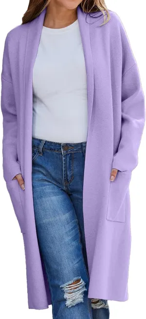 SHAOBGE Cardigan Sweaters for Women Women's Autumn and Winter Solid Color Fashionable Thin Lapel Long Womens