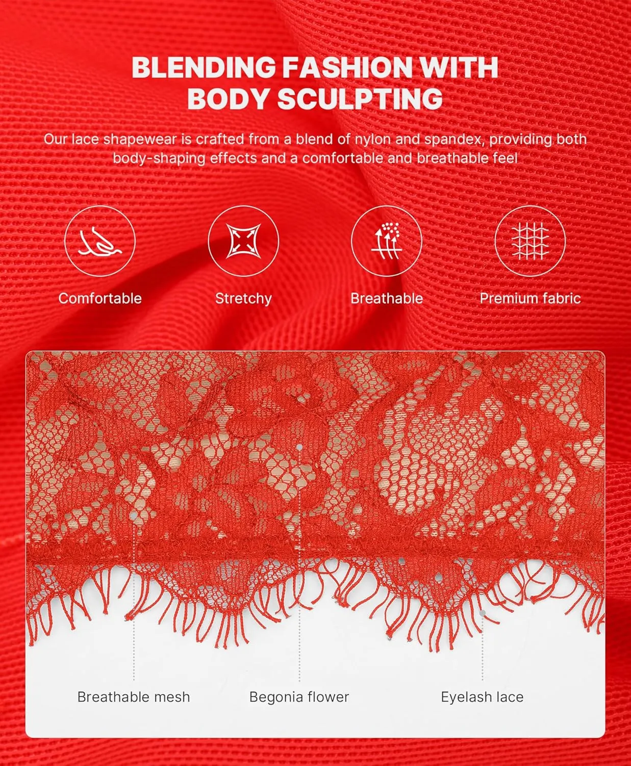 SHAPELLX Womens Lace Bodysuit for Large Bust Tummy Control Shapewear Backless Corset Top V Neck Thong Body Suits Shaper