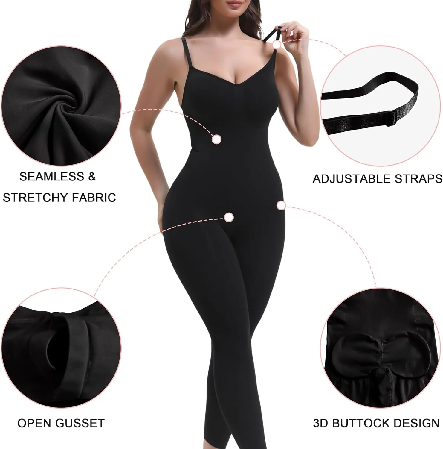 SHAPERX Hourglass Leggings 360 Compression 2 Sizes Look Full Body Shaper Breathable No Roll Down