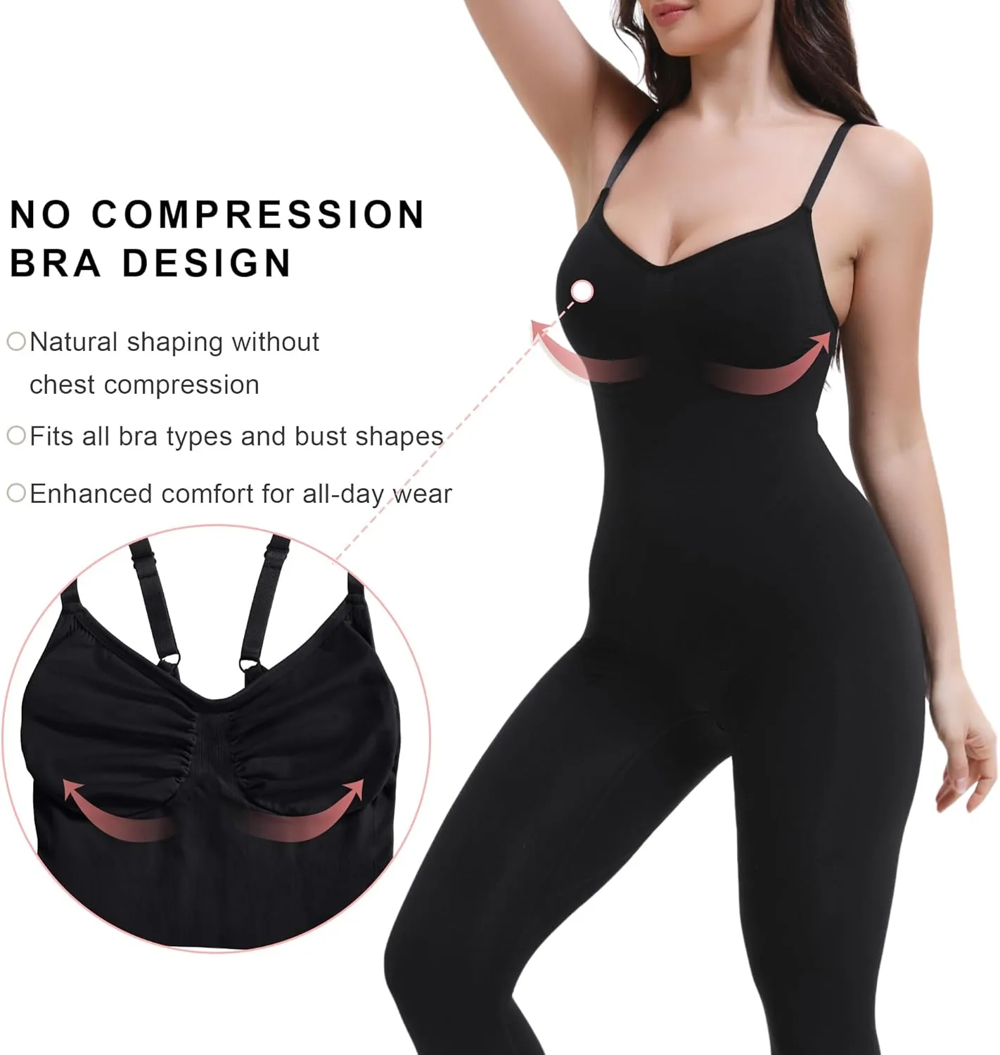SHAPERX Hourglass Leggings 360 Compression 2 Sizes Look Full Body Shaper Breathable No Roll Down