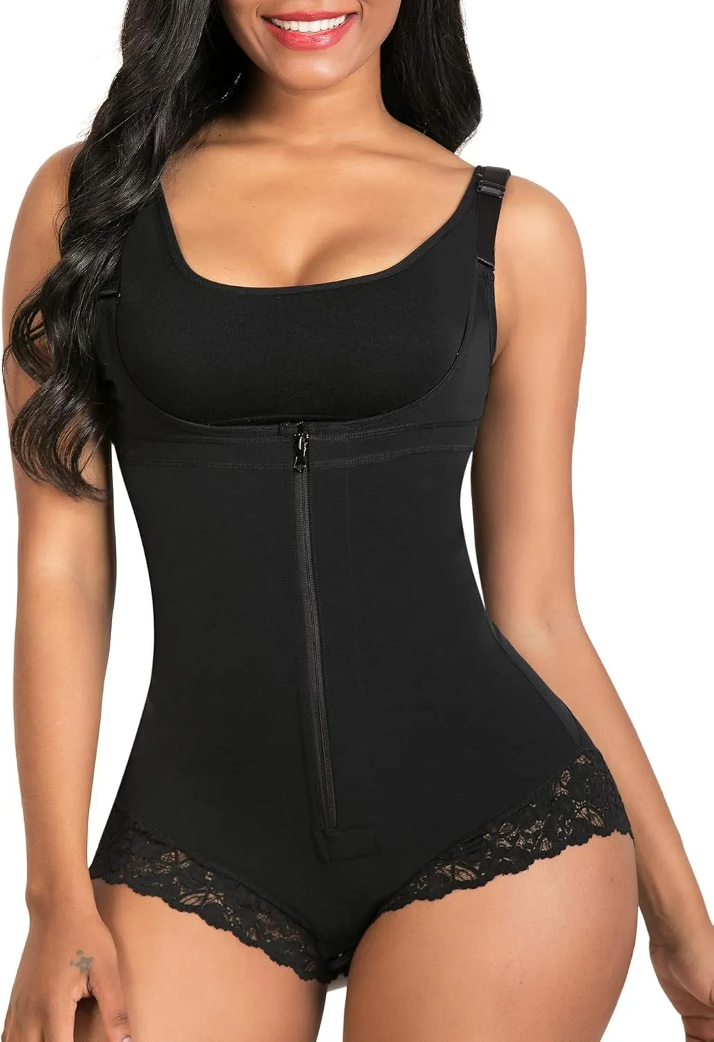 SHAPERX Women's Fajas Colombianas Shapewear Postpartum Tummy Control Body Shaper Butt Lifter Bodysuit