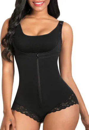 SHAPERX Women's Fajas Colombianas Shapewear Postpartum Tummy Control Body Shaper Butt Lifter Bodysuit