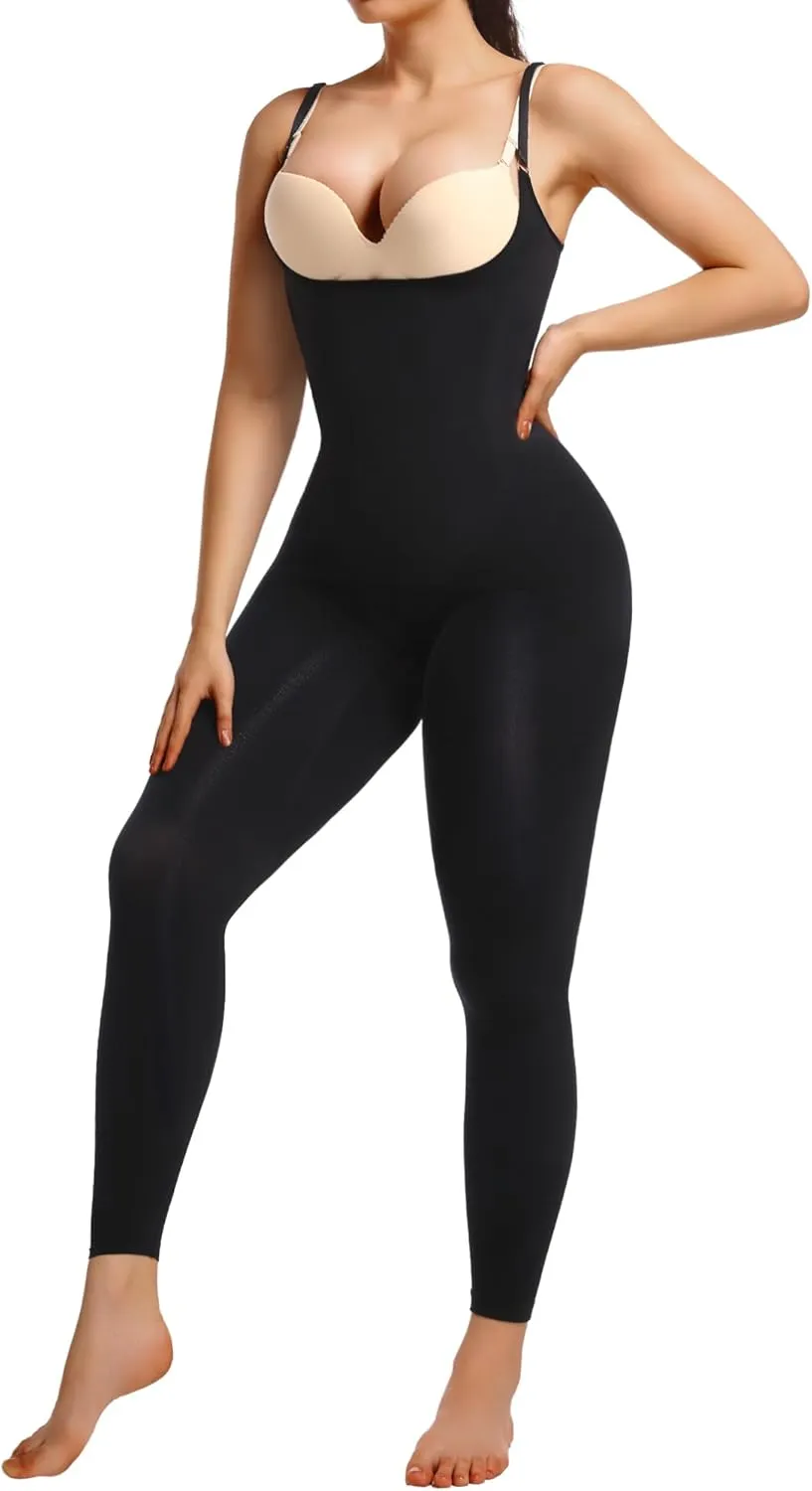 SHAPERX Women's Tummy Control Shapewear Leggings High Waisted Full Body Compression Seamless Shaper Bodysuit