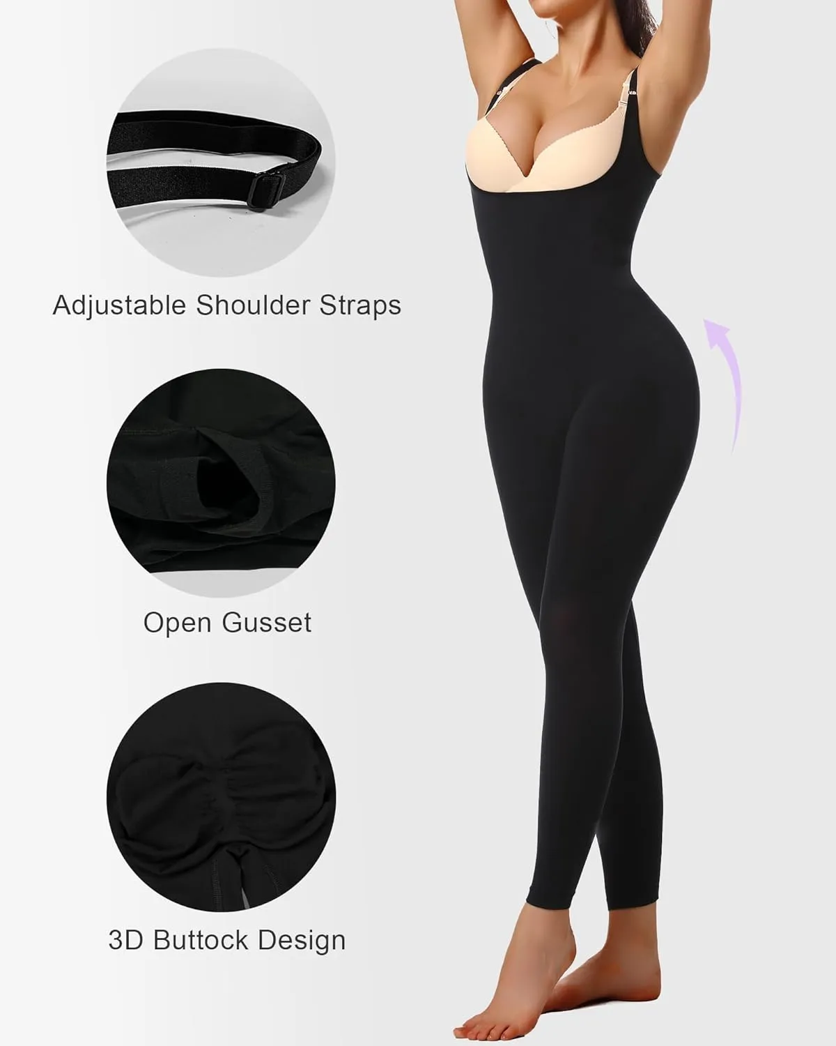 SHAPERX Women's Tummy Control Shapewear Leggings High Waisted Full Body Compression Seamless Shaper Bodysuit