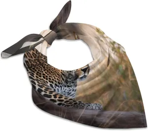 Silk Like Head Scarf for Women Satin African Animal Leopard Large Hair Scarves Square Satin Head Scarf Neckerchief for Women Headwear Stylish Headband 18 × 18 Inches