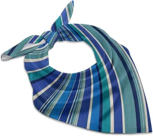 Silk Like Head Scarf for Women Satin Blue Stripe Large Hair Scarves Square Satin Head Scarf Neckerchief for Women Headwear Stylish Headband 18 × 18 Inches