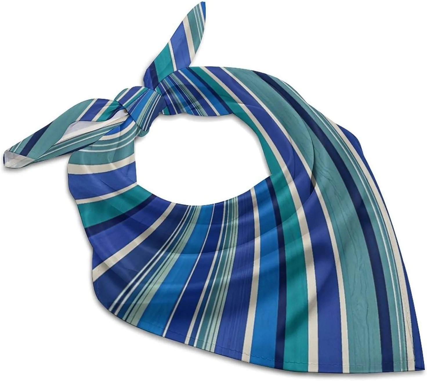Silk Like Head Scarf for Women Satin Blue Stripe Large Hair Scarves Square Satin Head Scarf Neckerchief for Women Headwear Stylish Headband 18 × 18 Inches