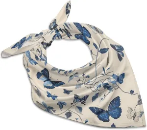 Silk Like Head Scarf for Women Satin Butterflies And Moths Large Hair Scarves Square Satin Head Scarf Neckerchief for Women Headwear Stylish Headband 18 × 18 Inches