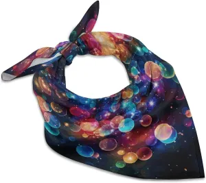 Silk Like Head Scarf for Women Satin Colorful Rainbow Stars Large Hair Scarves Square Satin Head Scarf Neckerchief for Women Headwear Stylish Headband 18 × 18 Inches