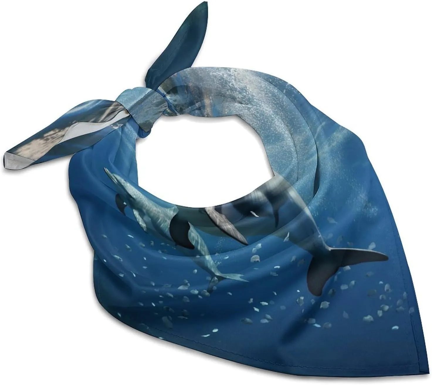Silk Like Head Scarf for Women Satin Cute Dolphins Large Hair Scarves Square Satin Head Scarf Neckerchief for Women Headwear Stylish Headband 18 × 18 Inches